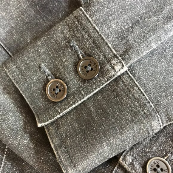 MEXX Women's Charcoal Grey Denim Jean Jacket W/Black Faux Fur Collar Size Small - Picture 6 of 9